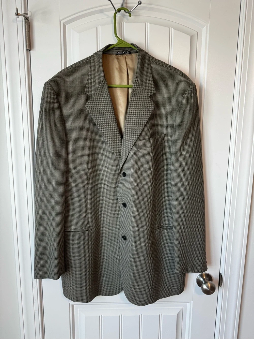 Made in Italy Vintage Wool Houndstooth Sport Coat — Brown